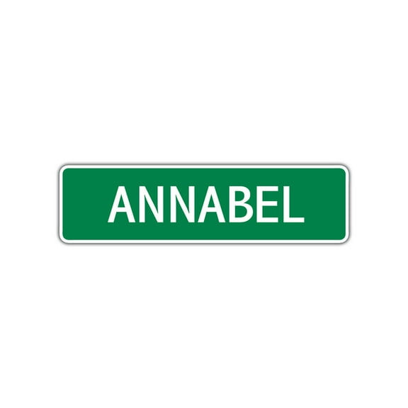 Annabel Girls Children Name Letter Printed Plaque Decoration Label Indoor Outdoor Unique Wall Novelty Aluminum Metal Sign 4"x13.5"