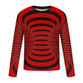 thumbnail image 4 of Qingpeng Men Stripe Print T-Shirt Spring Shirts Comfy Long Sleeve Scoop Neck Tops Blouses Basic Casual Pullover Shirt, 4 of 5