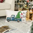 thumbnail image 2 of Merry Christmas Throw Lumbar Pillow Covers 12x20 Inch Blue Truck with Green Christmas Tree Santa Claus Ho Ho Ho Winter Farmhouse Decorations Pillow Cases Cushion Cover Sofa Couch, 2 of 6