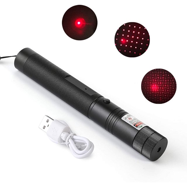 Haute Puissance USB Portable Chargeant Vert Rouge LED Lampe de Poche avec Mise au Point Réglable et Étanche, Mini Portable