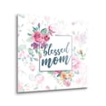 thumbnail image 2 of Blessed Mom Pink Floral 12 x 12 Glass Wall Hanging Sign, 2 of 4