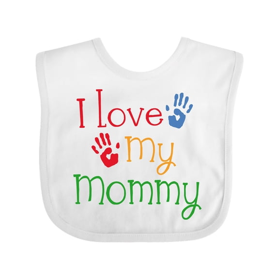 Inktastic I Love My Mommy Handprints Boys or Girls Baby Bib