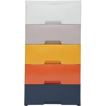 Plastic Drawers Dresser for Bedroom Storage Cabinet with 5 Drawers Craft Organizers and Storage for Clothes, Towels, Toys Dresser for Kids 17.1’’ W x 11.4’’ D x 31.5’’ H (Colorful)