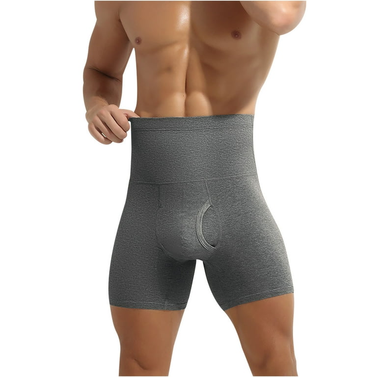 Plus Size Men's Underwear Boxer Briefs High Waist Anti-Chafing  Moisture-Wicking Underwear Performance Stretch Cotton Long Leg Trunks 
