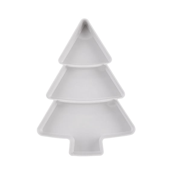 Billuyoard Suministros de cocina para el hogar, cuenco de fruta para árbol de Navidad, platos de plástico, bandeja de plástico para aperitivos Kits de decoración para fiestas blanco