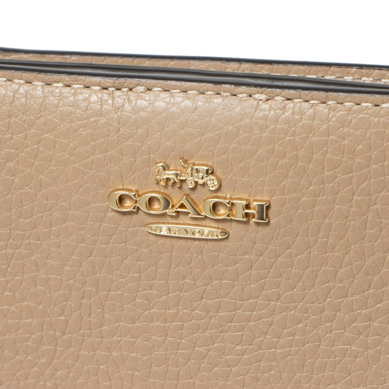 Coach Women's Small Pebbled Leather Snap Wallet (Taupe
