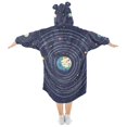 thumbnail image 2 of FORMRS Wearable Blanket Hoodie with Sleeves for Kids Cozy Flannel Sweatshirt, Beige Cat Planet, 2 of 7