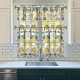 thumbnail image 4 of Cute Lemon Print Kitchen Curtains - 3 Piece Set with Rod Pocket, Bright Yellow Vintage Style Window Panels, 4 of 6