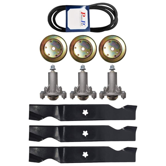 Proven Part Mower Deck Rebuild Kit For Belt Blades Spindles Pulleys 532153535 532187292 532187254 532196103