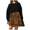 thumbnail image 1 of Long Sleeve Dress,Long Dress for Women Summer,Womens Fashion Printed Long Sleeve Round-Neck Mid-Calf Dress,3/4 Sleeve Dress for Women,Summer Dress Women, 1 of 5