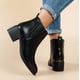 thumbnail image 5 of NECHOLOGY Botas Mujer Adulto Femenino Zapatos Botines para mujer Botas de tacón grueso con cremallera lateral para mujer Botines Retro Punta estrecha Botines cortos Zapatos de mujer (Black, 7), 5 of 7