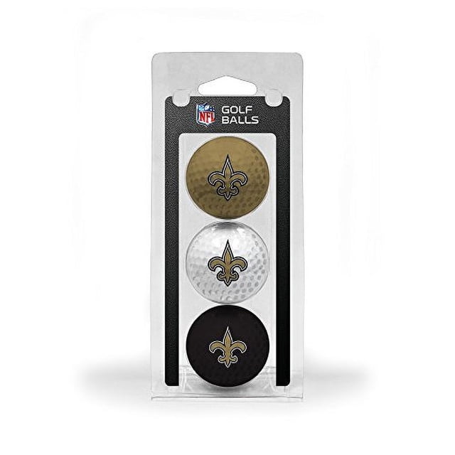 Bolas de golf de tamaño reglamentario del equipo Team Golf NFL New Orleans Saints, paquete de 3, impresión a todo color duradera del equipo