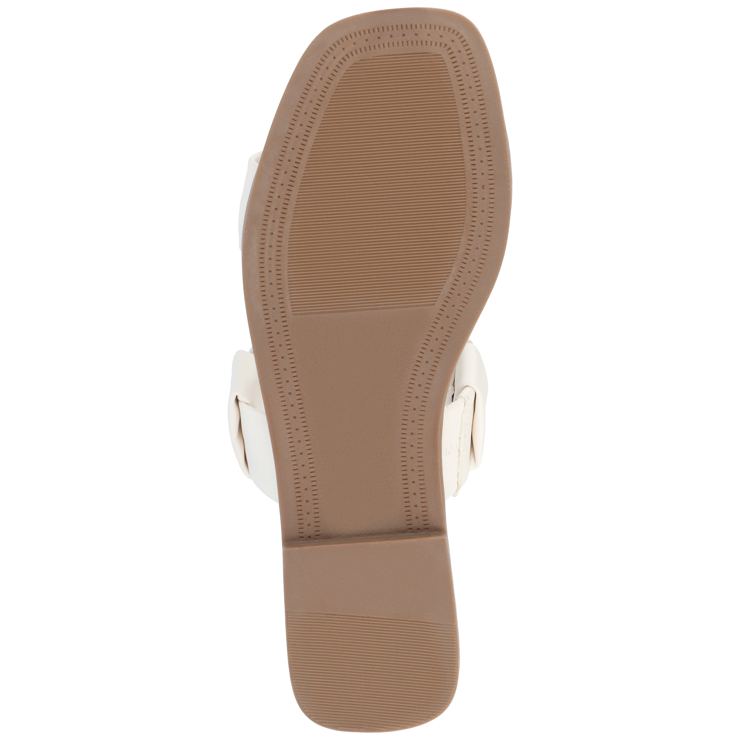 Journee Womens Pegie Slip On Faux Leather Flat Sandals