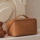 thumbnail image 5 of L grey Bolsa de maquillaje para mujer, bolsa de maquillaje de viaje de gran capacidad, bolsa de maquillaje plana portátil de gran apertura, 5 of 5