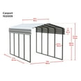 thumbnail image 5 of Arrow 10 x 20 x 9 ft Charcoal Carport, 5 of 20