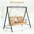 thumbnail image 4 of Costway Porch Swing Chair with Stand Cupholder & Adjustable Chains A-Shaped Metal Frame, 4 of 9