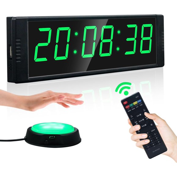 Reloj de gimnasio Timer YZ con cronómetro remoto LED de 12/24 horas