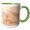 Green/White, variant on 3drose, Image of Beautiful Pale Peach with Gold Veins Marble Pattern, 15oz Mug