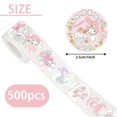 thumbnail image 4 of Pegatinas de Anime Sanrio, calcomanías Kawaii de Hello Kitty Kuromi Melody, calcomanías de Pvc para ordenador portátil, decoración Stiker, juguetes de recompensa para niños, 500 piezas por rollo, 4 of 5