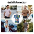 thumbnail image 5 of Gukieu Colorful floral Print Men's Quick-drying POLO Shirt, Button-down Summer T-shirt, Suitable for Work and Outdoor Activities-XX-Large, 5 of 6