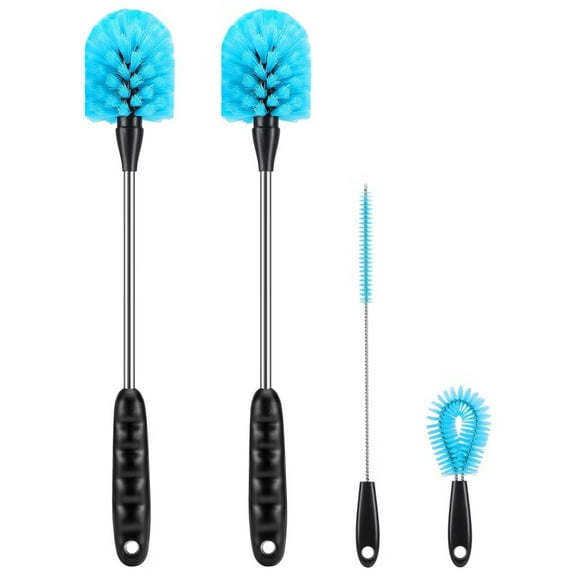 Water Bottle Brush Set,Long Handle 3-in-1 Stainless Steel Water Bottle Scrubbing Brush,Cleaning For Narrow Neck Bottles,Sport Bottles,Baby Bottles,Coffee Mugs,Tumblers,Flask(Longer Size)