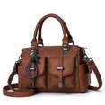 thumbnail image 1 of Nuevo bolso cruzado de un solo hombro de gran capacidad con textura de cuero simple de color sólido, bolso de cuero suave, nuevo bolso de mujer de venta directa, 1 of 2