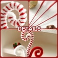 thumbnail image 6 of 6PC Set Red/White Christmas Tree Decorations Picks Christmas Tree Woolen Candy Curly Pick, NOGIS Christmas Tree Decorations Home Office Vase Party Ornaments (Red), 6 of 7
