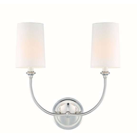 Crystorama 2242-PN Sylvan 15.5"W Modern 2 Light Wall Sconce, Polished Nickel