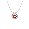thumbnail image 2 of Delight Jewelry Silvertone Red Lips Laugh Ring Charm Necklace, 18", 2 of 4