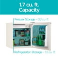 thumbnail image 4 of BLACK+DECKER BCRK17W Compact Refrigerator Energy Star Single Door Mini Fridge with Freezer, 1.7 cu. ft., White, 4 of 8