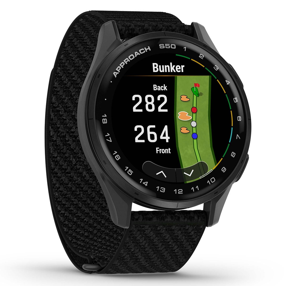 Garmin Approach S50 (Slate/Black) Golf GPS Smartwatch Bundle with PlayBetter Screen Protectors, Wall Adapter & Hard Case