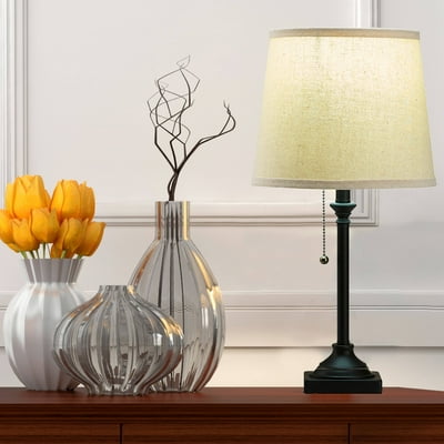 Buy Mainstays Bronze Beige Metal Pull Chain Transitional Accent Lamp 19h Online In Indonesia 45091481