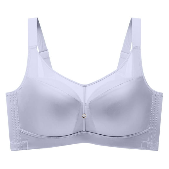 SBYOJLPB Women's Sexy Bra Women's Solid Color Seamless Plus Size and Accessory Breast Trimming Cup Lifting and Gathering Bra Silver 16(XXXXL)