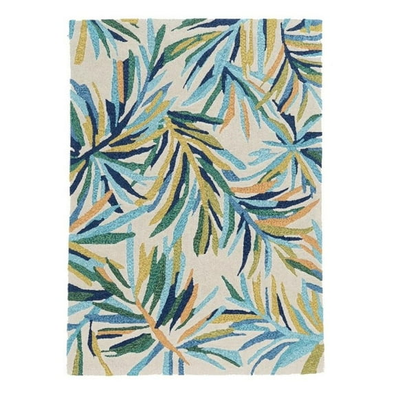 Linon Tripoli Pike Hand Tufted Polyester 5'x7' Rug in Ivory