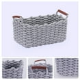thumbnail image 2 of Unique Bargains Woven Storage Basket Shelf Storage Bin with Handle for Key Tray Bowl Grey, 2 of 8