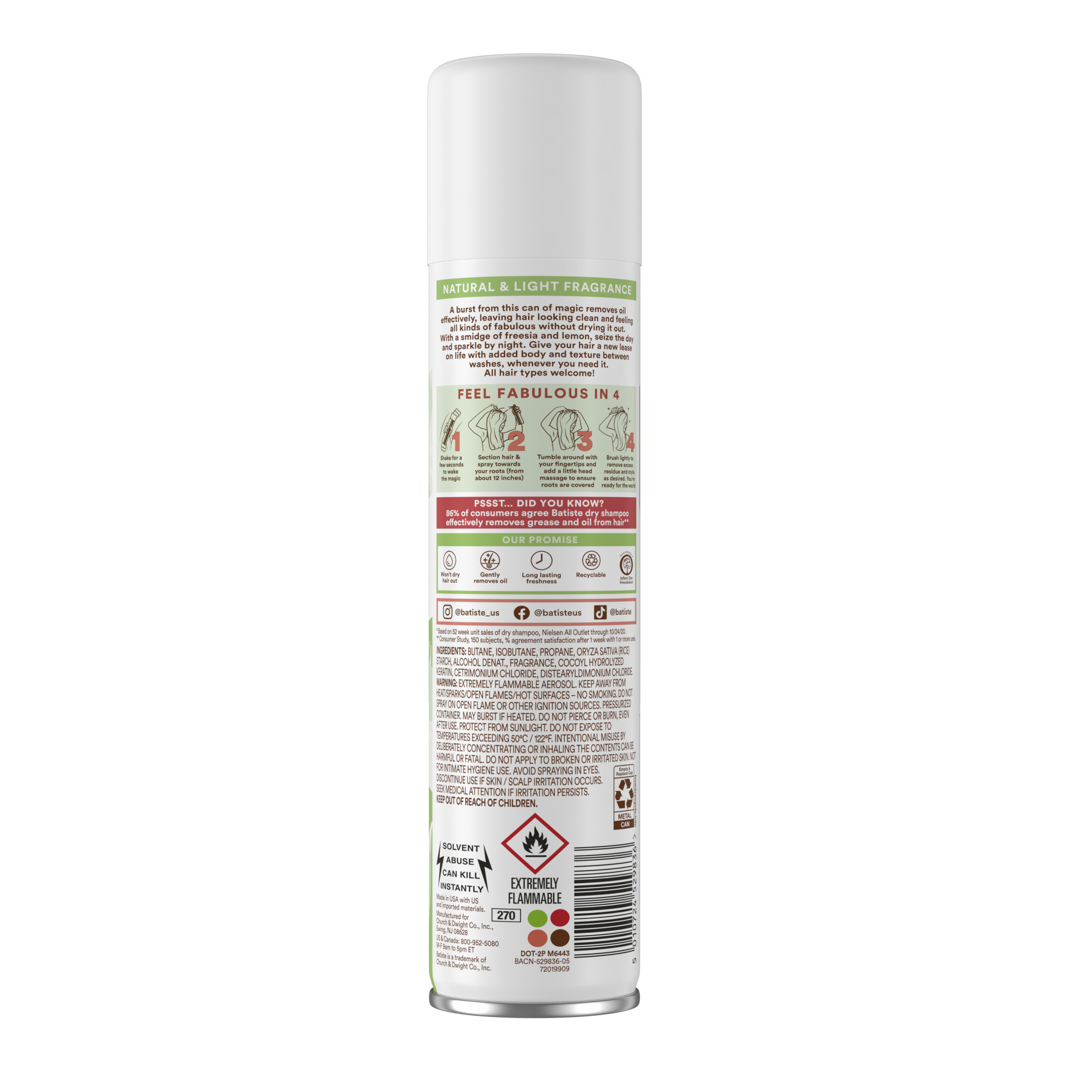 Batiste Dry Shampoo, Bare Fragrance, 4.23 oz photo 2