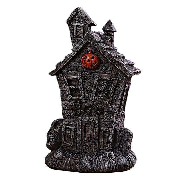 Estatuilla Fantasma Terror Calavera Halloween Paisajes Resina Al Desgaste para Oficina en Casa