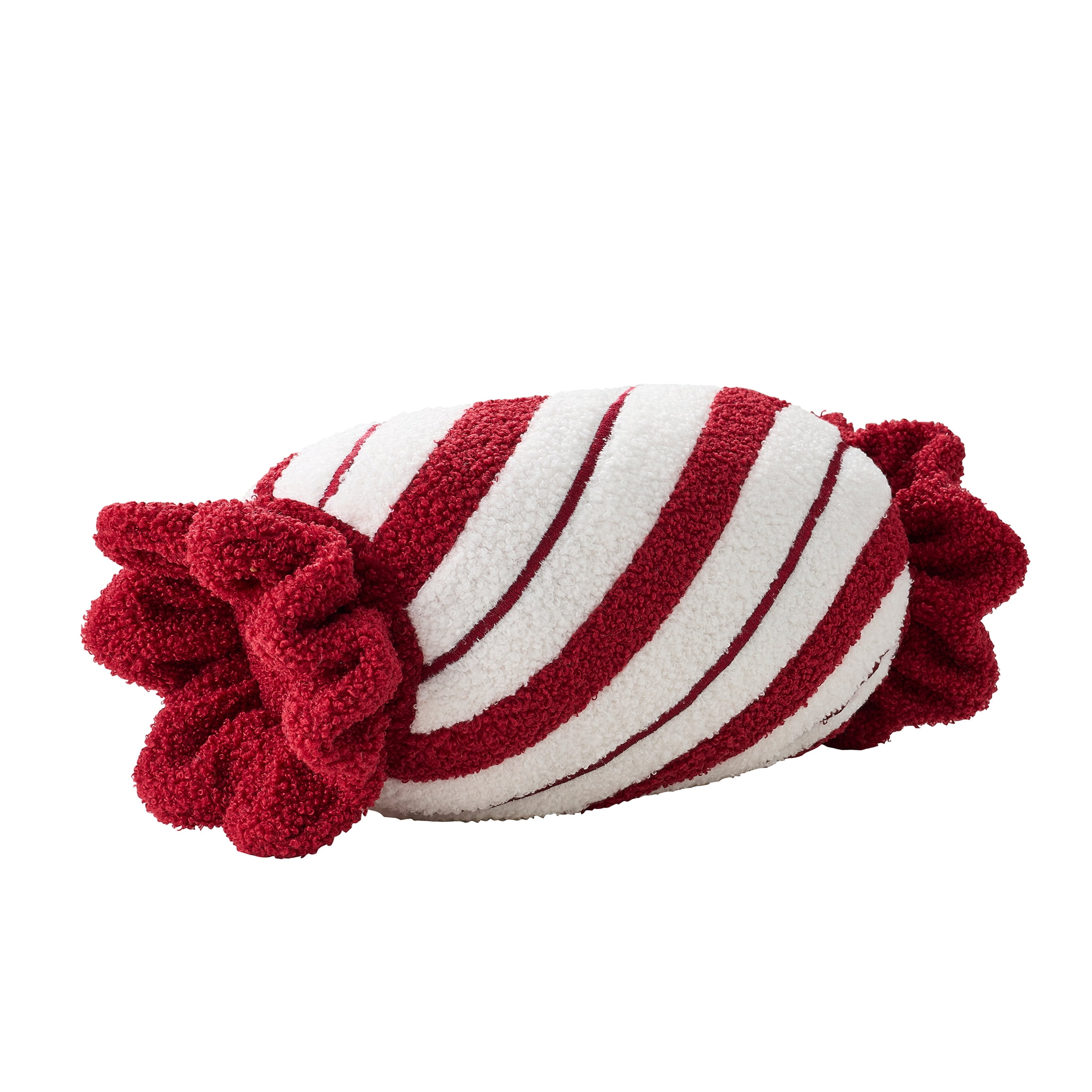 My Texas House Candy Cane Bolster Pillow 16 x 8 White Red