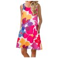 thumbnail image 1 of Elegante mujer sin mangas Rounk cuello verano cómodo bolsillos de impresión Casual vestido de tanque suelto OAVQHLG3B Store lin121212, 1 of 5