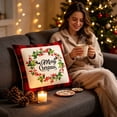 thumbnail image 5 of PiGOGI Christmas theme Pillow Covers Festive Throw Pillow Cases Xmas Decorative Cushion Covers Soft Washable for Sofa Bedroom Polyester, 5 of 7