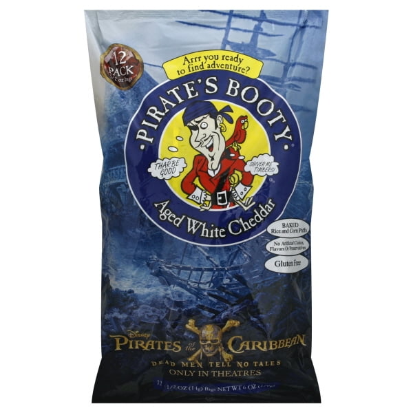 Pirate'S Booty Aged White Cheddar Baked Rice & Corn Puffs, 12 Count