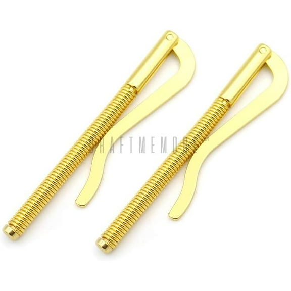 Avail 4 Colors Spring Money Clip for Money Clip Wallet Leathercraft Accessories Pack of 2 (Gold)