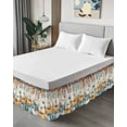 thumbnail image 4 of Fall Thanksgiving Bed Skirt Queen Size 18 Inch Drop, Orange Blue Pumpkin Vintage Leaves Harvest Wrap Around Dust Ruffle Bedskirts, Wrinkle & Fade Resistant Easy Fit Bedskirt with Adjustable Elastic, 4 of 8