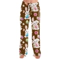 thumbnail image 6 of Hearthz Easter Soft Pajama Pants for Women Bunny Egg Hunt Print Women's Pajama Bottoms Drawstring Straight Leg Womens Lounge Pants, 6 of 6