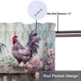thumbnail image 5 of Watercolor Rooster Curtain Valances for Kitchen Windows Farm Colorful Flower Chicken Rustic Wooden Rod Pocket Valances for Bedroom Living Room Dining Room 54 by 18 in, 1 Panel, 5 of 6