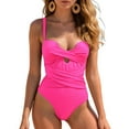 thumbnail image 2 of Curenmufel Bathing Suits for Women Women's One Piece Swimsuits Tummy Control Front Cross Bathing Suits Tie Back Slimming V Neck Swimwear, 2 of 9