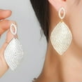 thumbnail image 3 of Full Micro Pave Cubic Zircon Long Dangling Drop Earrings White Gold Plated Gift, 3 of 9