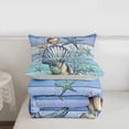 thumbnail image 6 of jejeloiu Life Is Better Print Full Size Comforter Sets Kids,Ocean Coral Starfish Bedding Sets,Reversible,3-Piece, 6 of 8