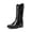 BLACK, variant on Women's Cowboy Boots Mid Calf Cowgirl Boots Embroidery Stitched Square Toe Western Boots Wide Width