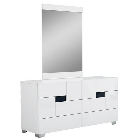 30" Superb White High Gloss Dresser'
